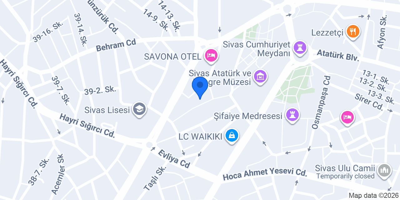 Sivas Babam Döner konumu