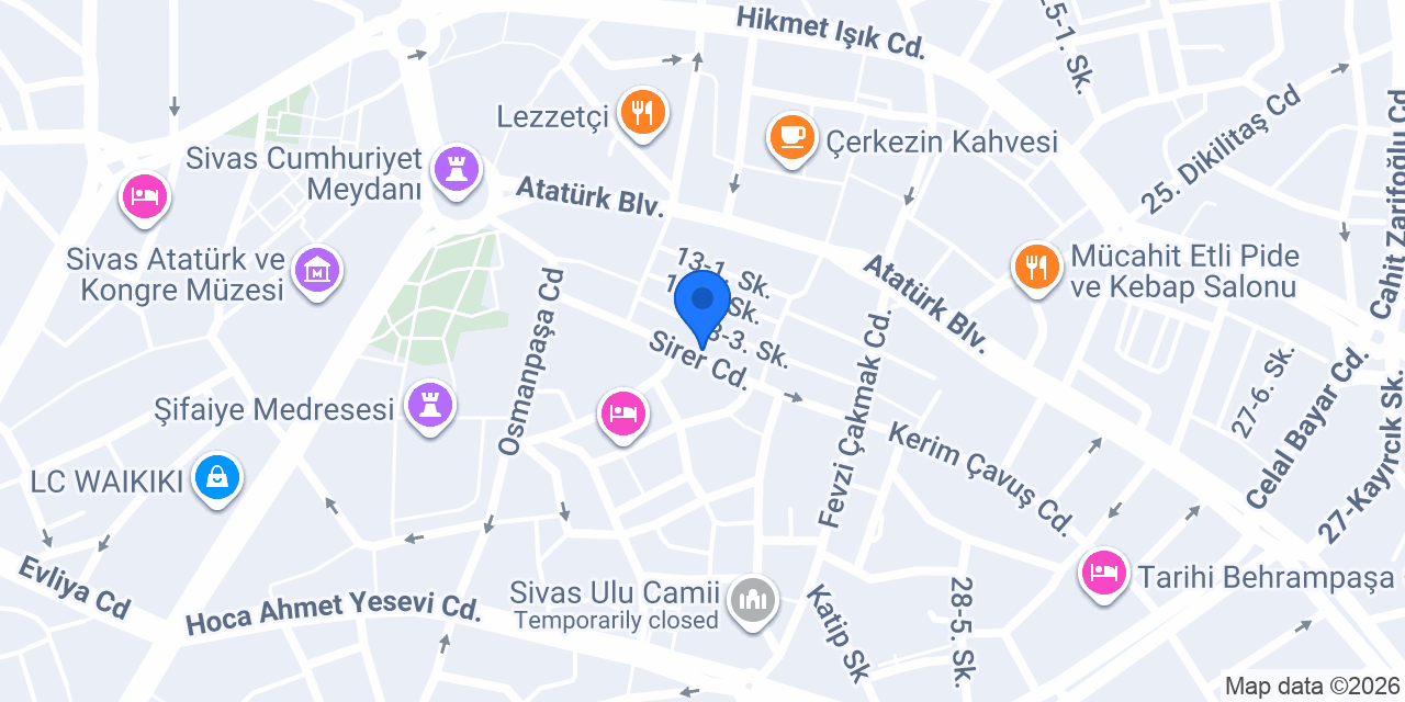 Otopark Sivas konumu