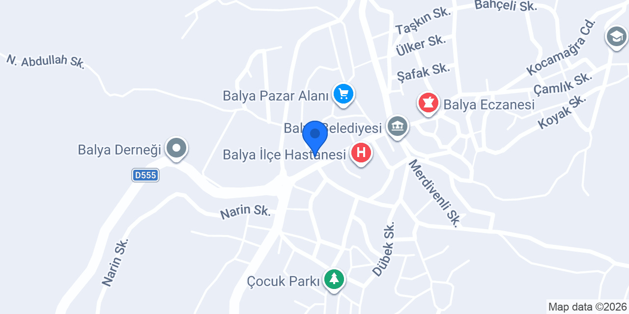 Balya İlçe Nüfus Müdürlüğü konumu