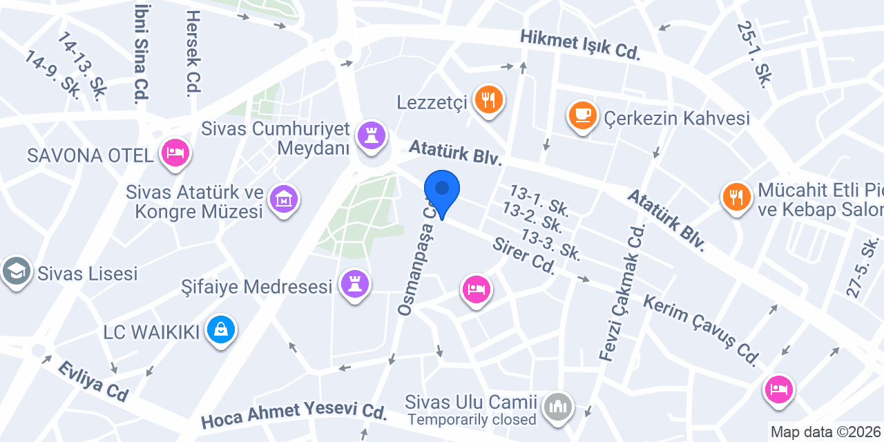 Çetindere Mimarlık konumu