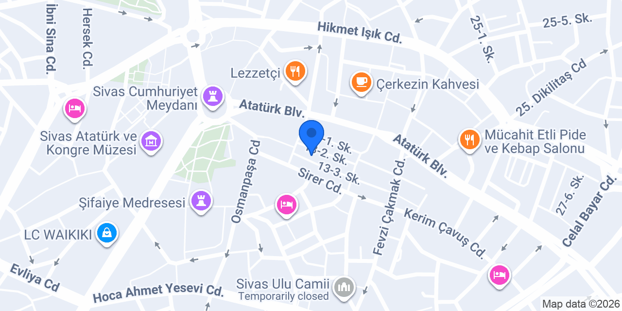 QNB Sivas Şubesi konumu