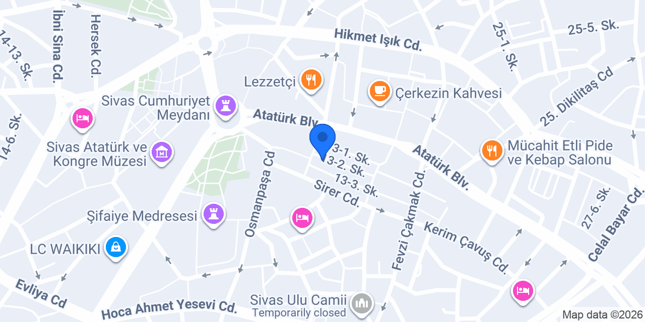 Albaraka Türk Sivas Şubesi konumu
