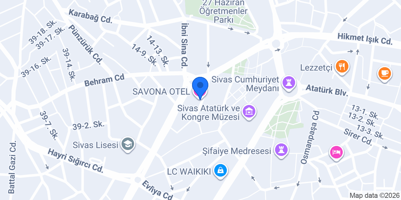 SAVONA OTEL konumu