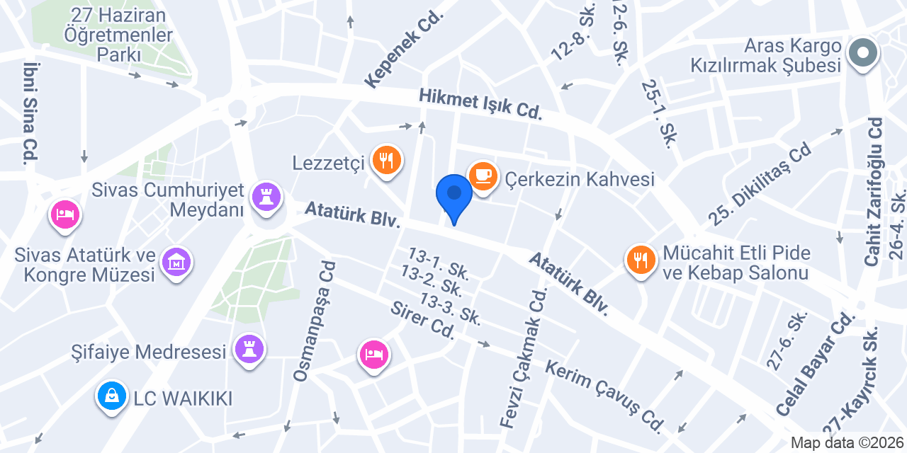 Halkbank Sivas Şubesi konumu