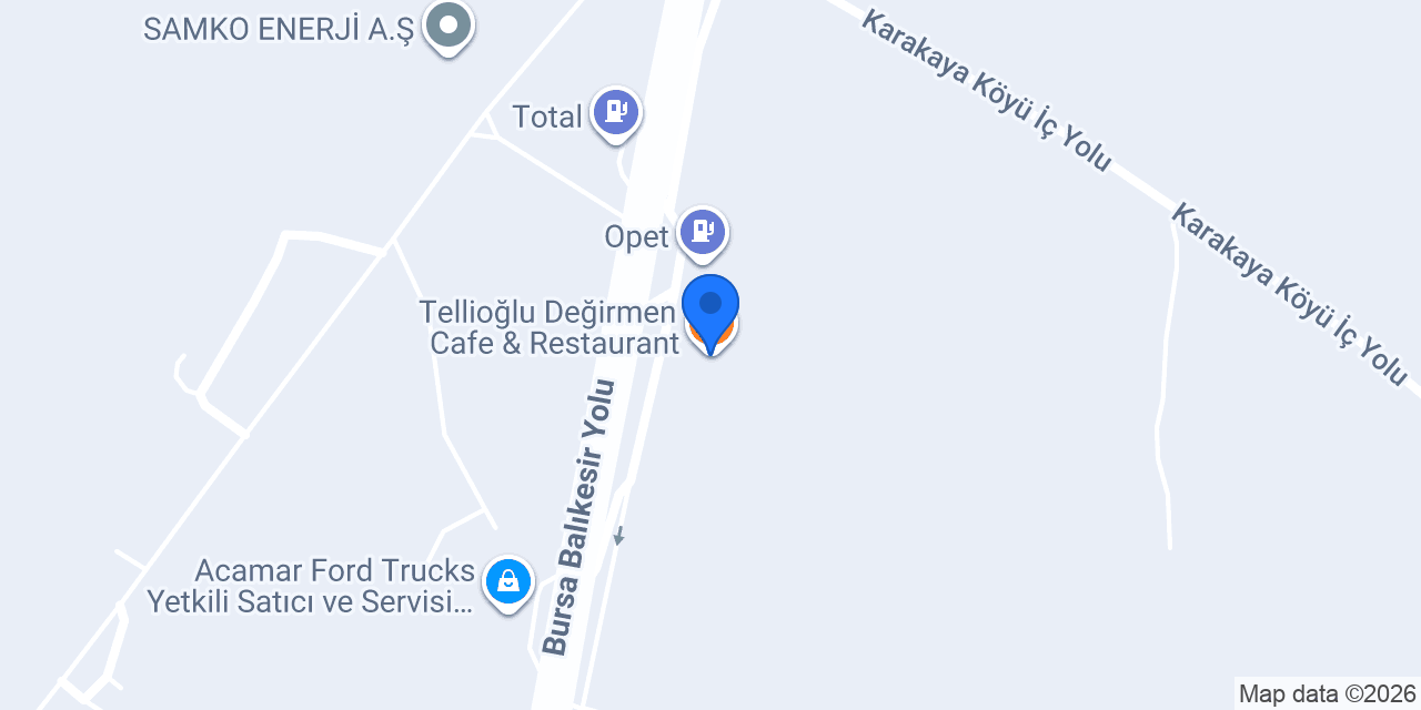 Tellioğlu Değirmen Cafe & Restaurant konumu
