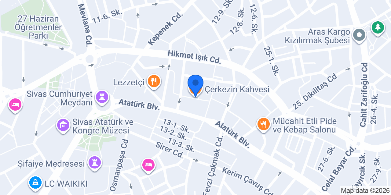 Çerkezin Kahvesi konumu