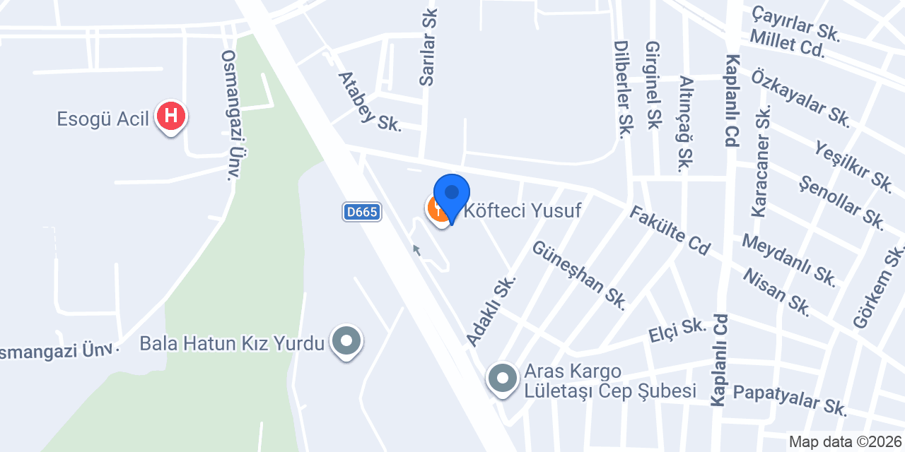 TUSDATA Eskişehir Şube konumu