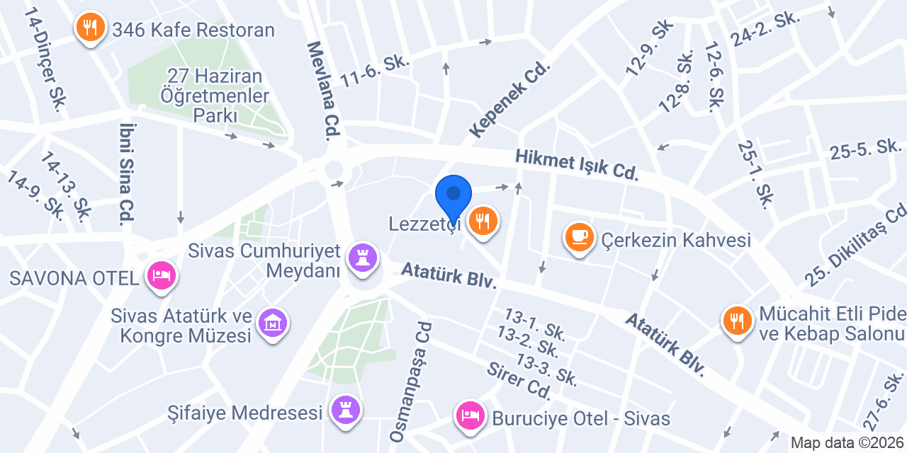 SİVAS BULVAR TAKSİ konumu