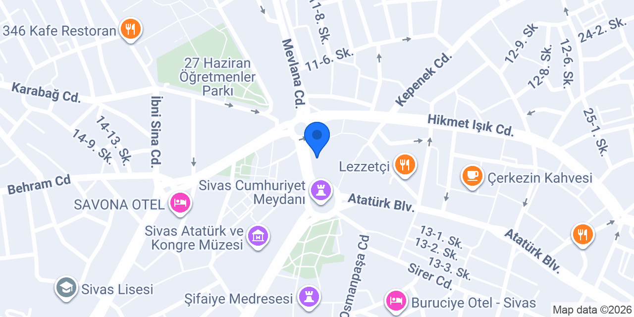 Sivas Şehir Müzesi konumu