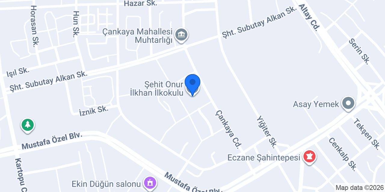 Şehit Onur İlkhan İlkokulu konumu
