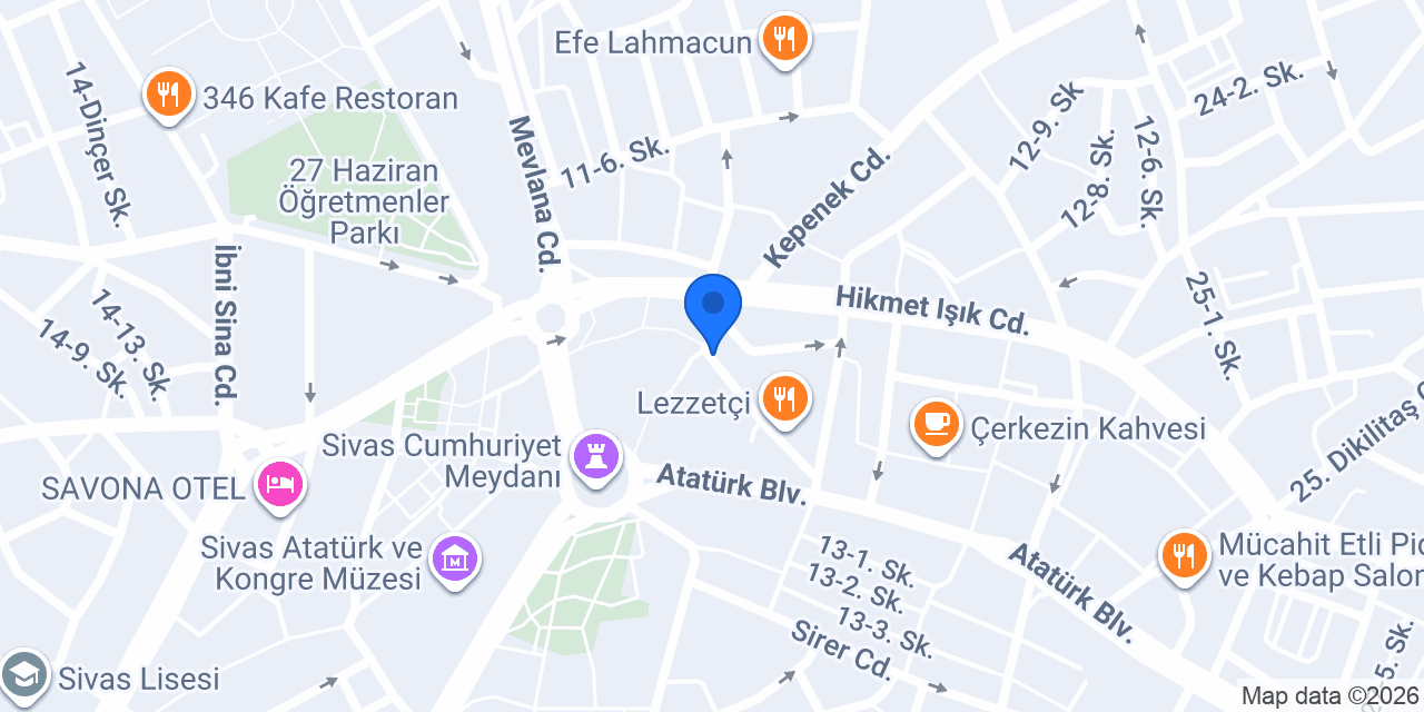 Kızılay Kan Merkez konumu