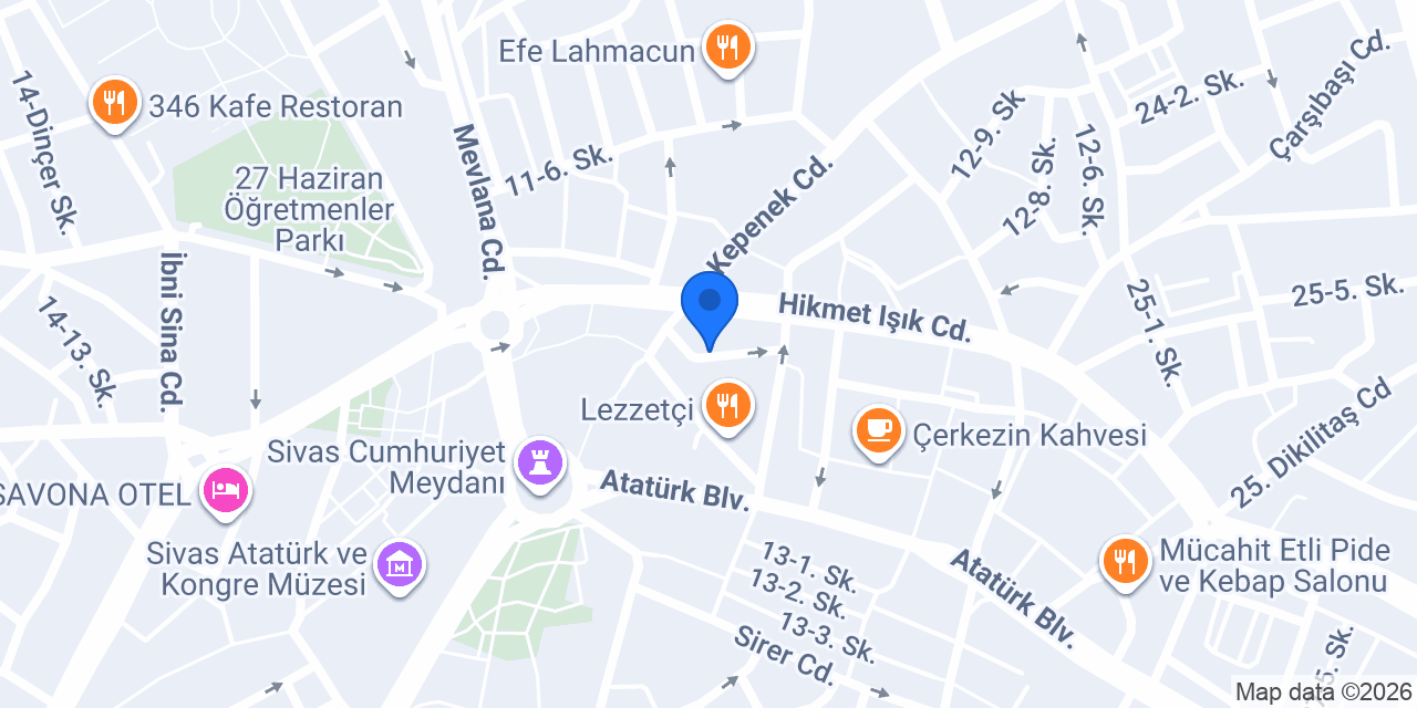 İstanbul Clinic Sivas konumu