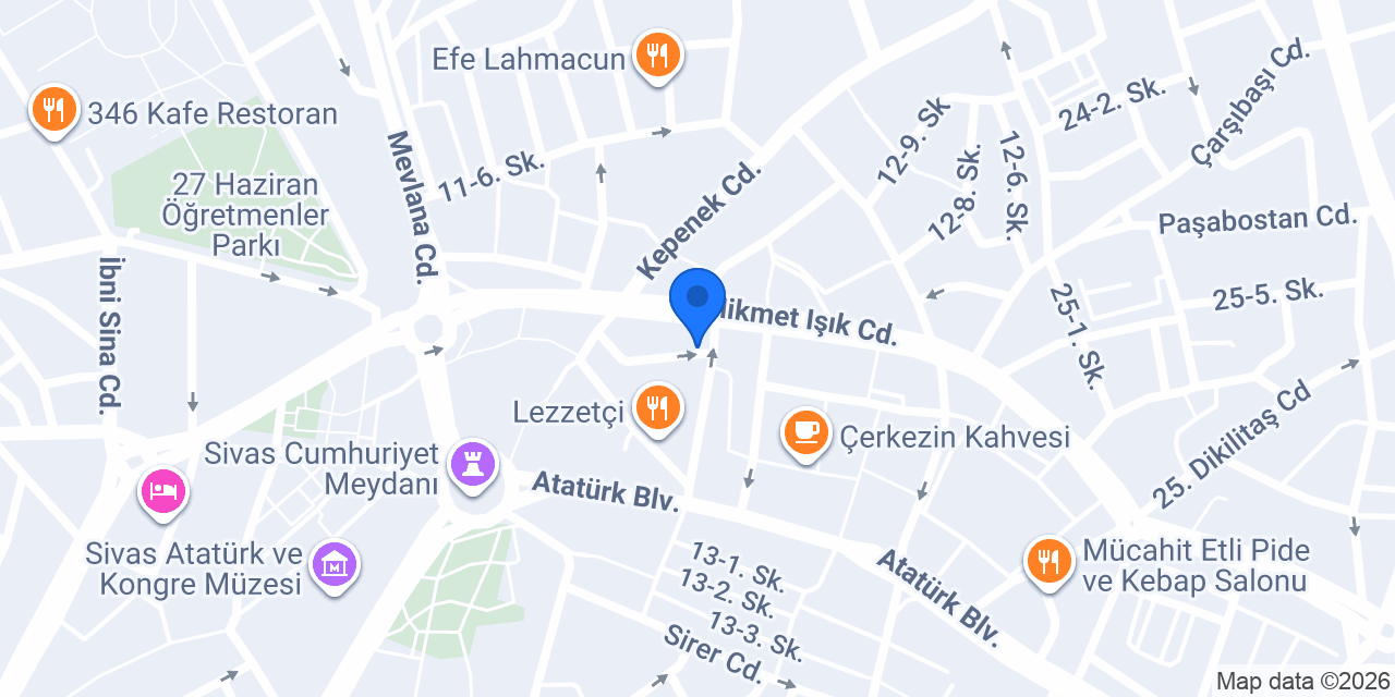 İşler Kitabevi Sivas Şube konumu