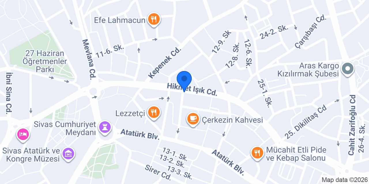Sivas Avukat Çağrı Arslan konumu