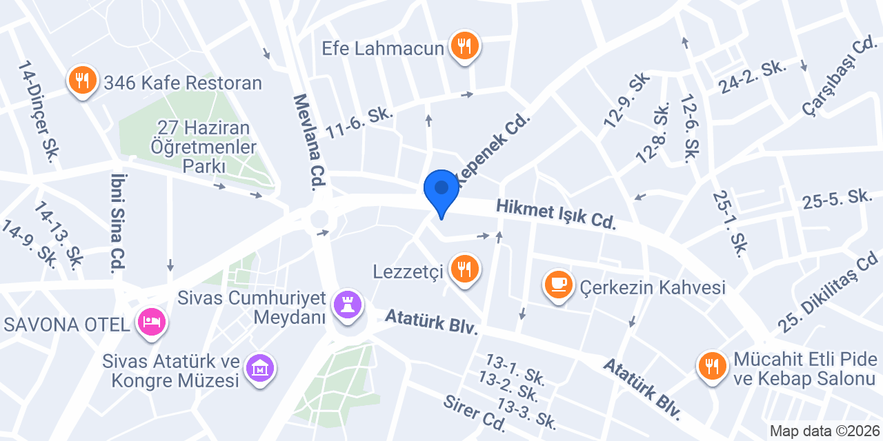 taksi sivas konumu