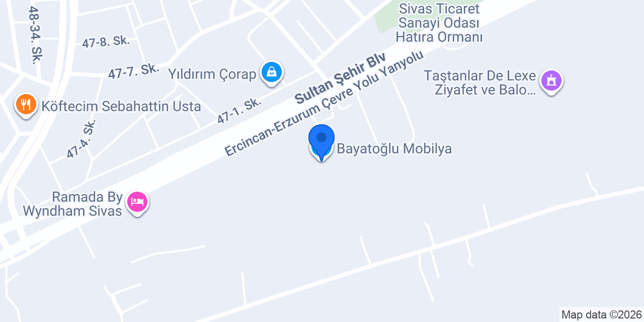 Bayatoğlu Mobilya konumu
