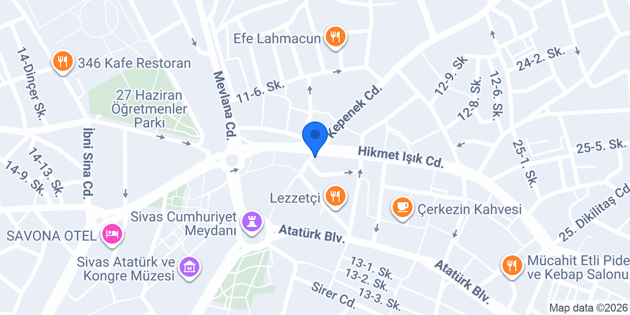 Aktan Sigorta ABC Şubesi konumu
