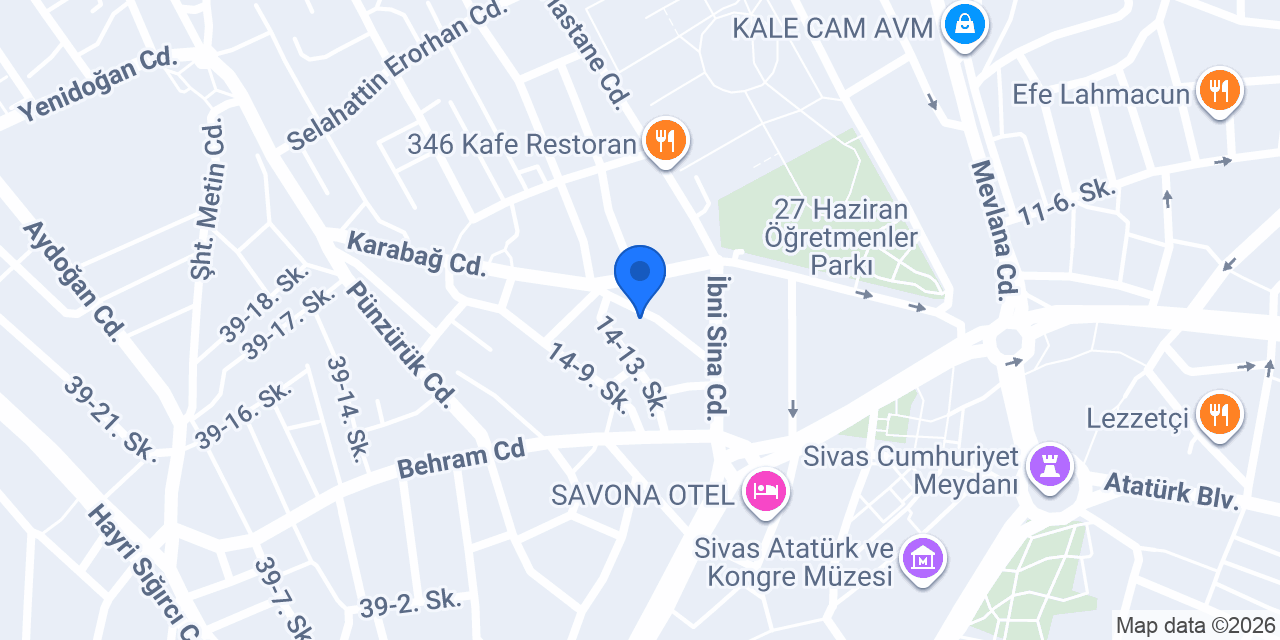 Sivas Adli Tıp Şube Müdürlüğü konumu