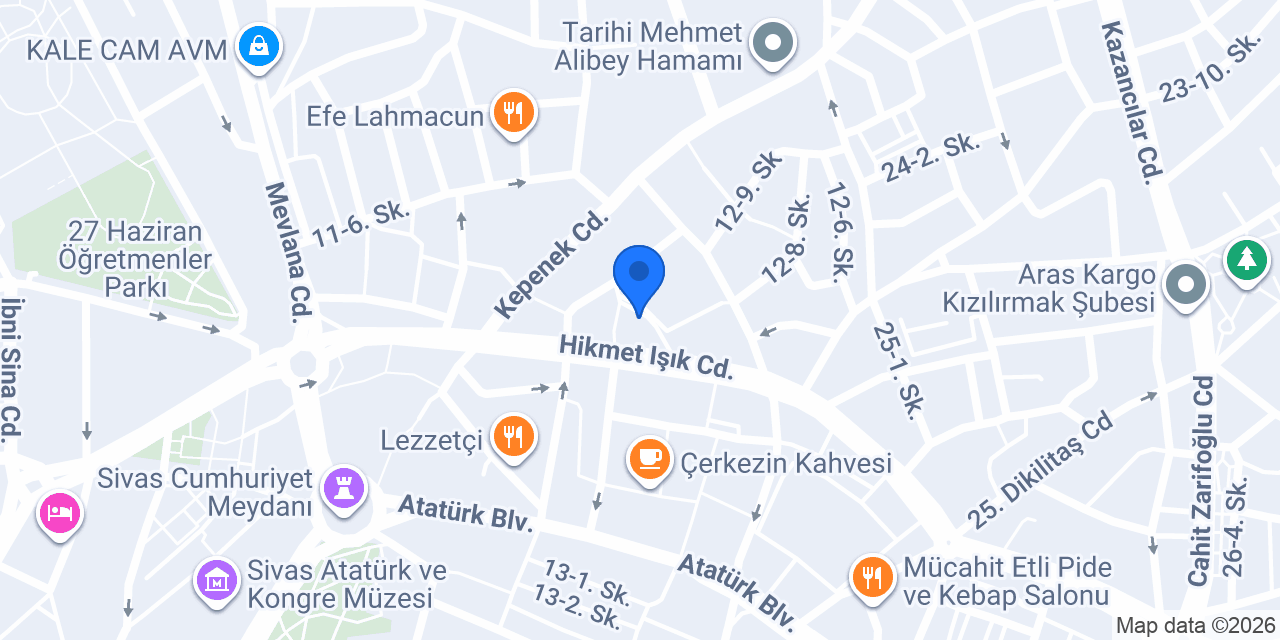 Sivas Kız Anadolu İmam Hatip Lisesi konumu