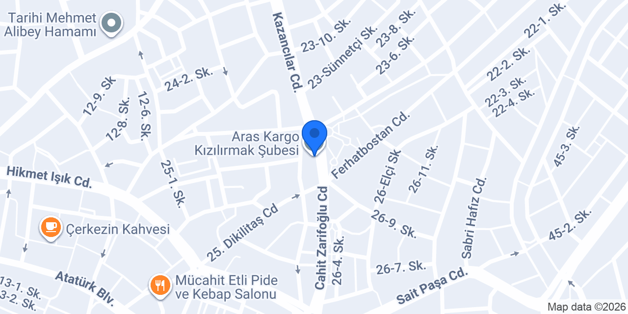 Aras Kargo Kızılırmak Şubesi konumu