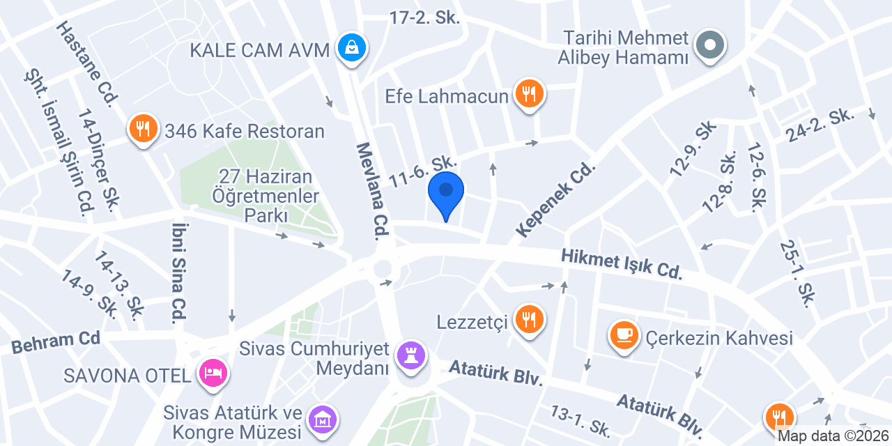 Sivas Yıldırım İnşaat LTD. ŞTİ konumu