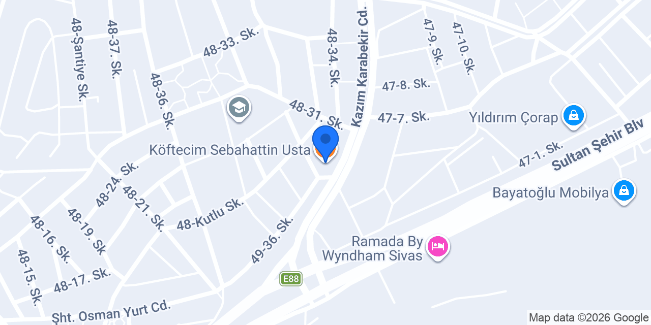 Köftecim Sebahattin Usta konumu