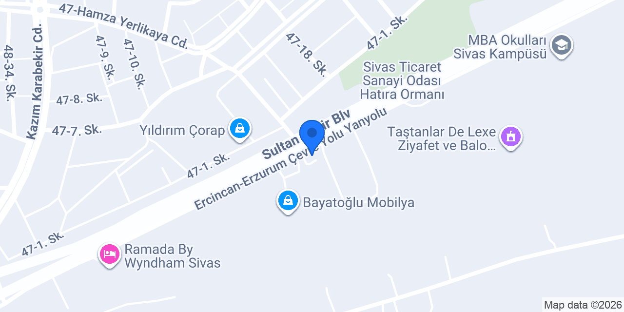 Sivas Ergül Mobilya konumu