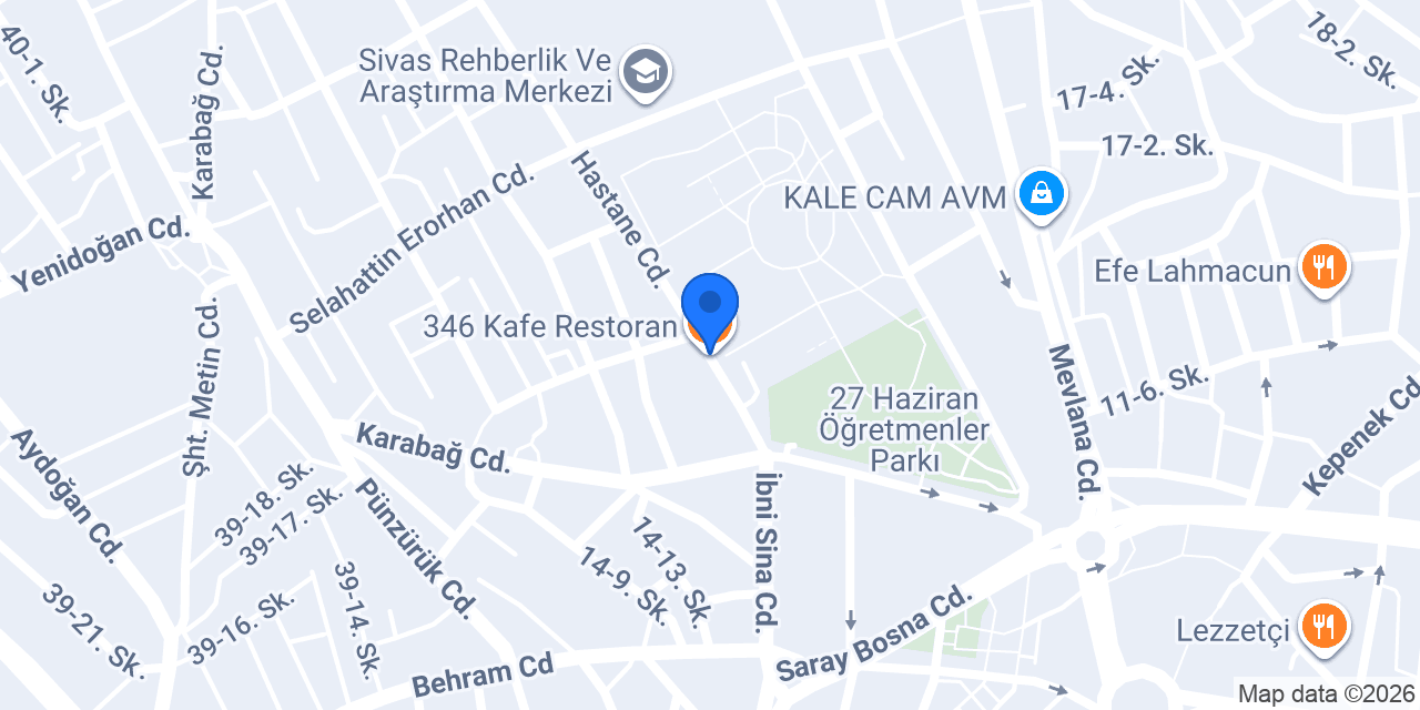 346 Kafe Restoran konumu