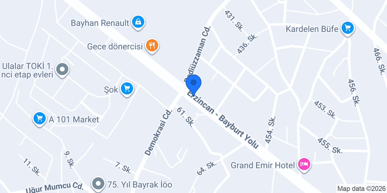 Erzincan Sınav Koleji konumu