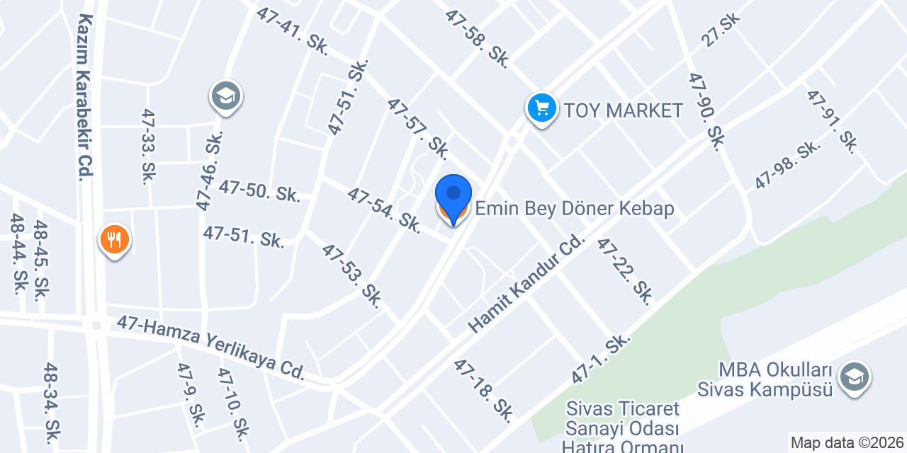 Emin Bey Döner Kebap konumu
