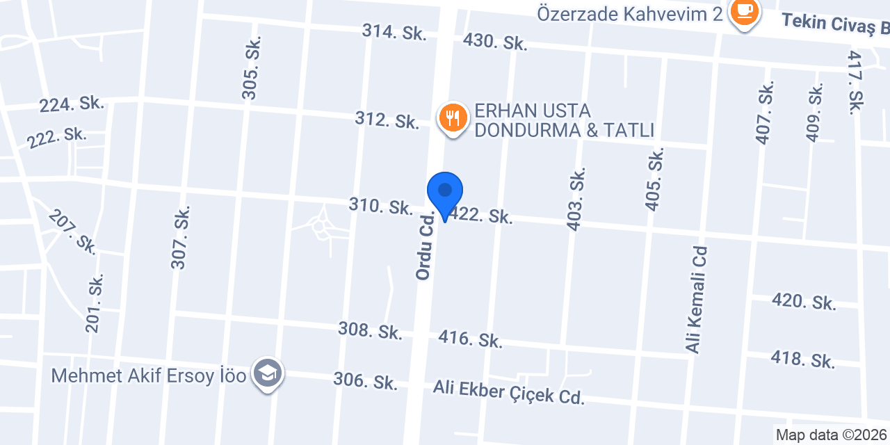 Erzincan Mesut Hotel konumu
