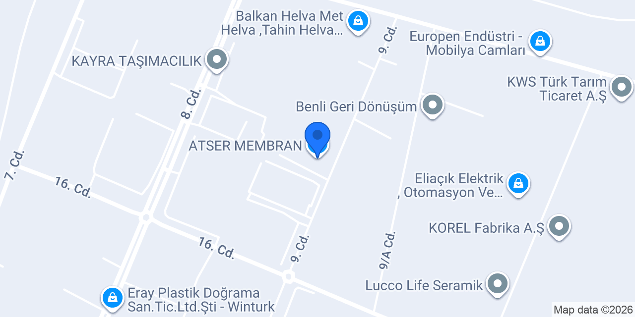 ATSER MEMBRAN konumu
