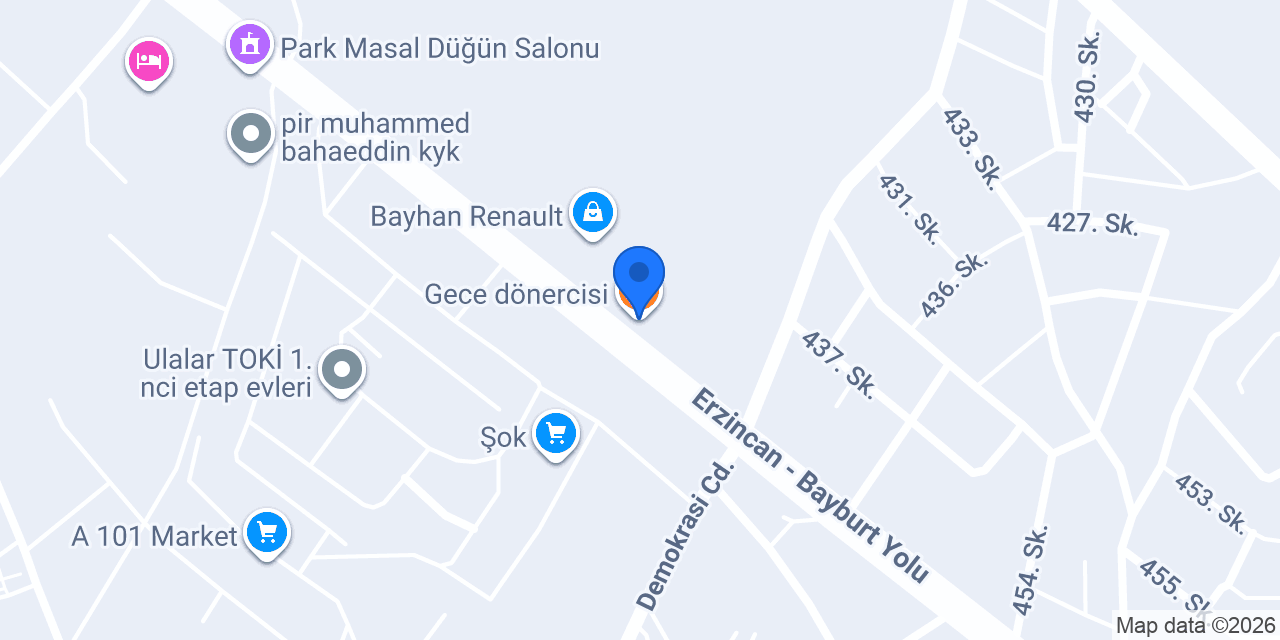 Gece dönercisi konumu