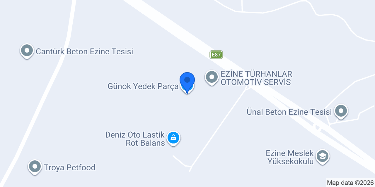 Günok Yedek Parça konumu