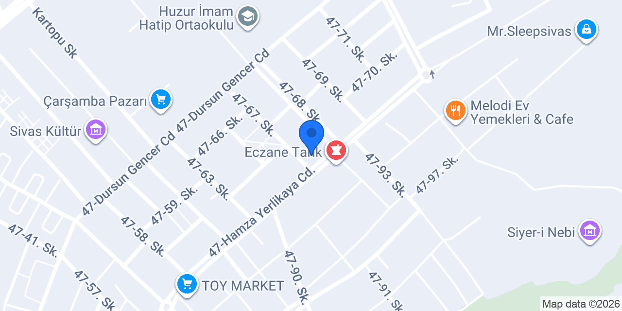 Çetinkaya Eczanesi konumu