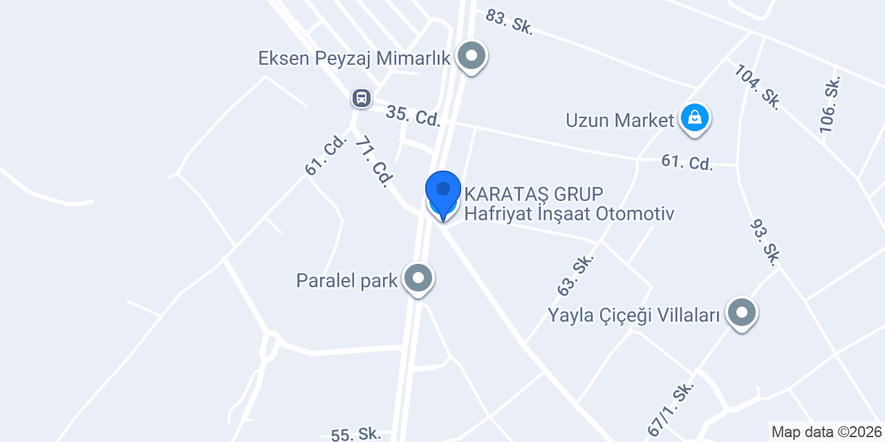KARATAŞ GRUP Hafriyat İnşaat Otomotiv konumu