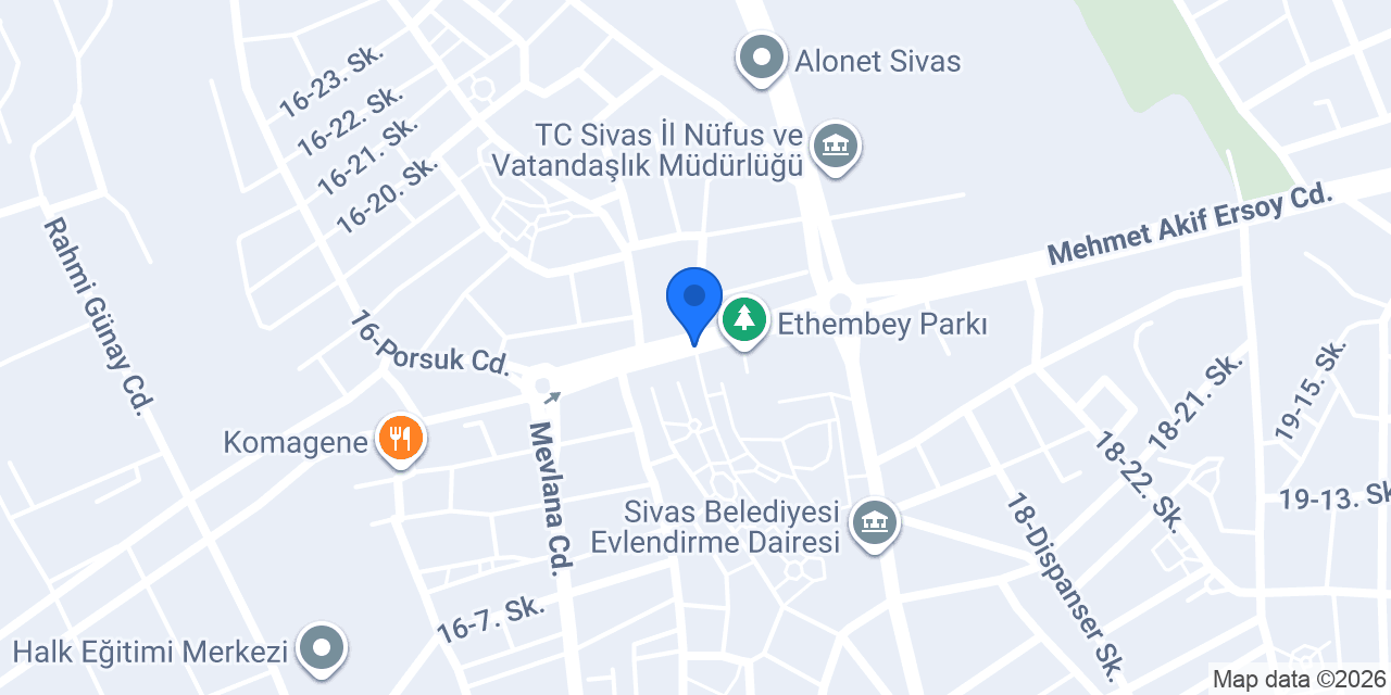 Önderoğlu baklava Sivas konumu