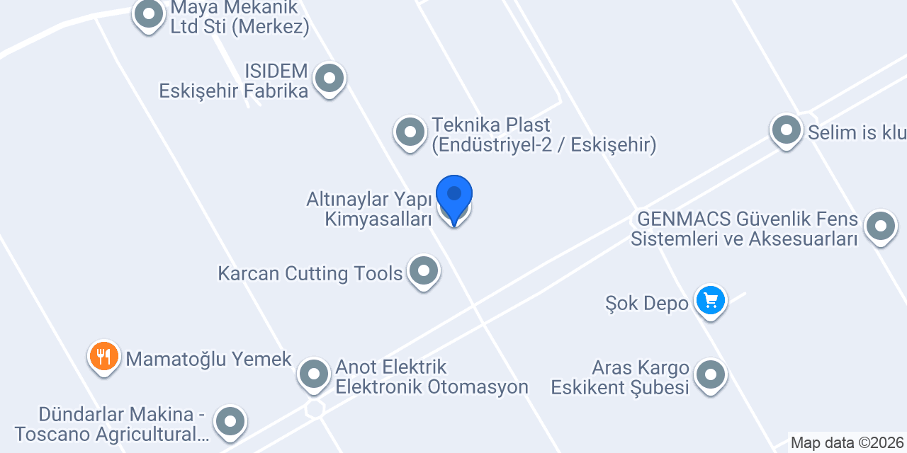 Altınaylar Yapı Kimyasalları konumu