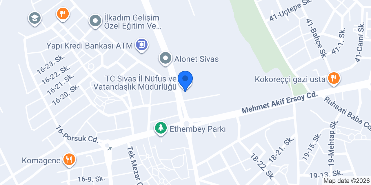 Sivas Valiliği konumu