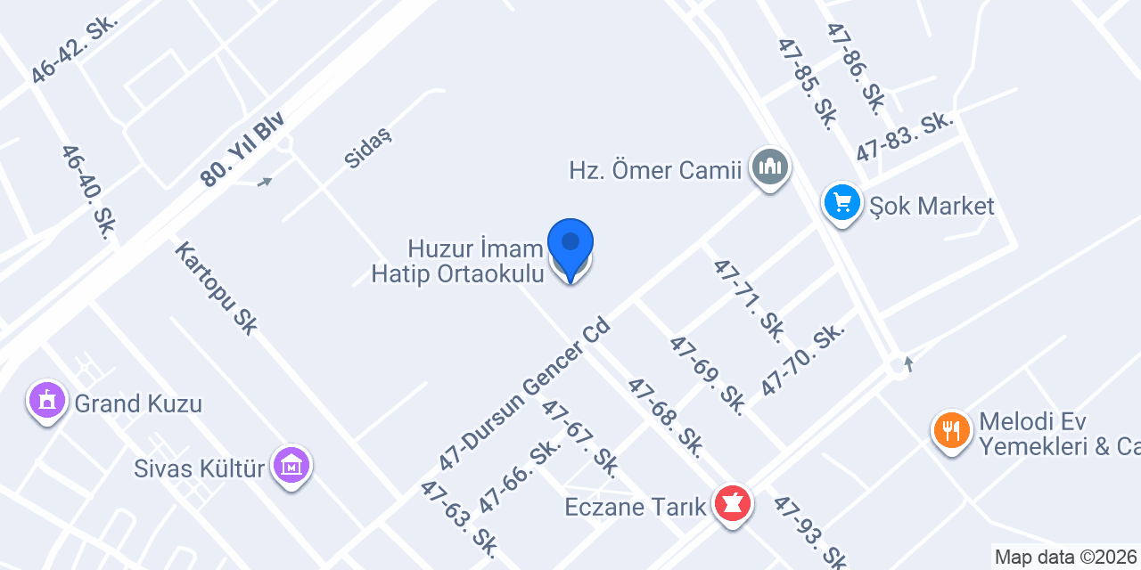 Huzur İmam Hatip Ortaokulu konumu
