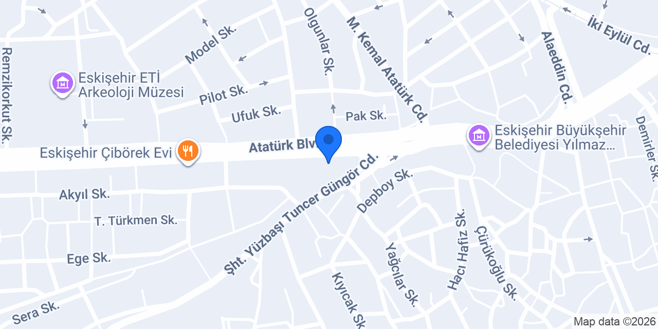 Yapı Kredi - Eskişehir Atatürk Bulvarı Şubesi konumu