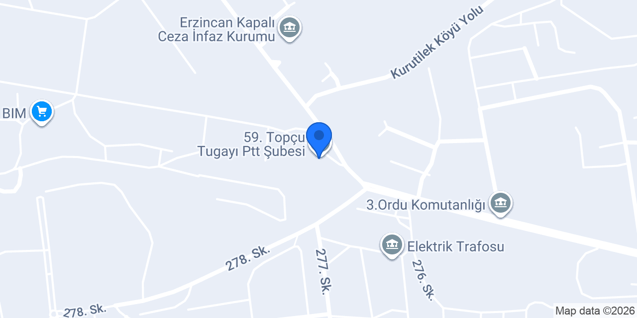 59. Topçu Tugayı Ptt Şubesi konumu