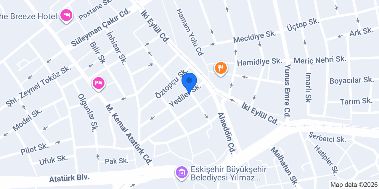 Eskişehir Yuva Otel konumu