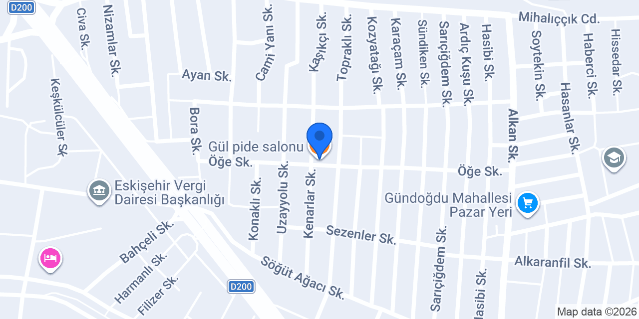 Gül pide salonu konumu