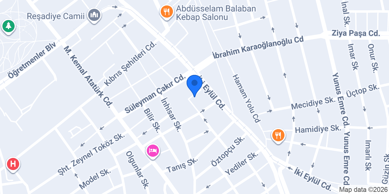 Babino şef lokantası konumu