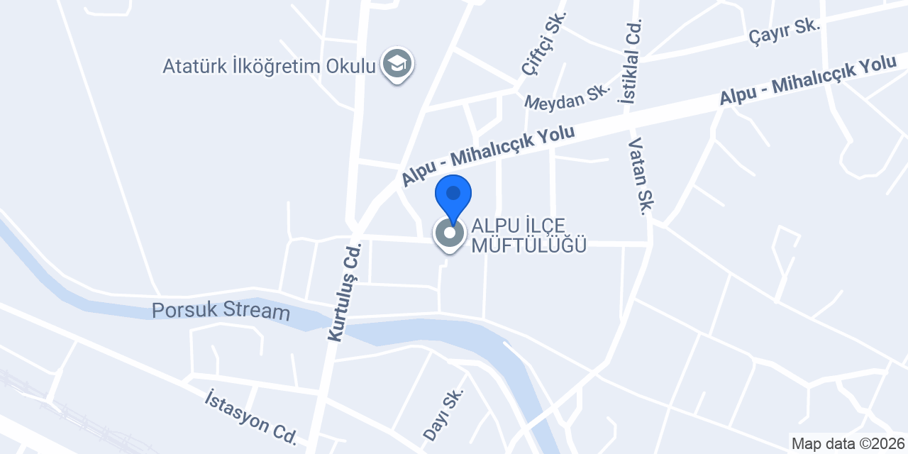 Alpu İlçe Halk Kütüphanesi konumu