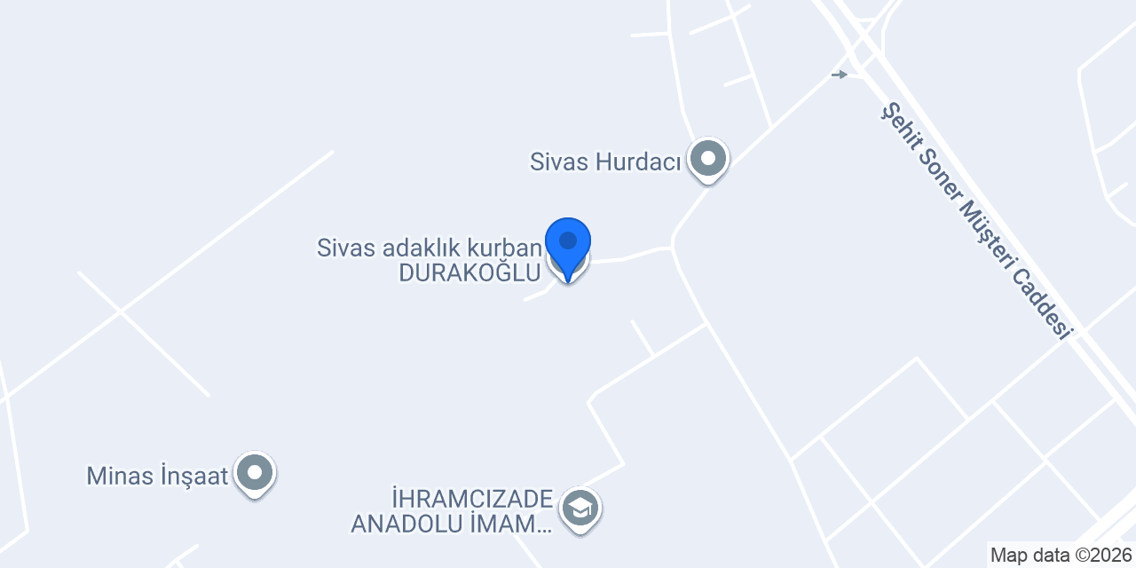 Sivas adaklık kurban DURAKOĞLU konumu