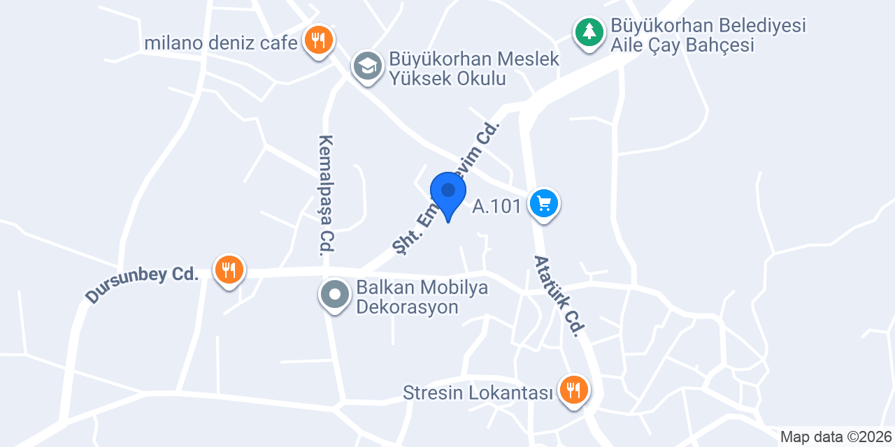 Ptt-büyükorhan Şubesi konumu