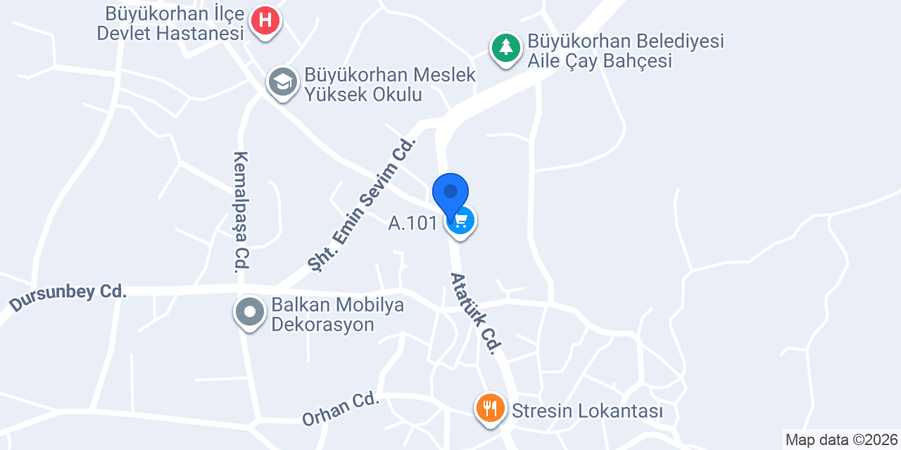 Büyükorhan Malmüdürlüğü konumu
