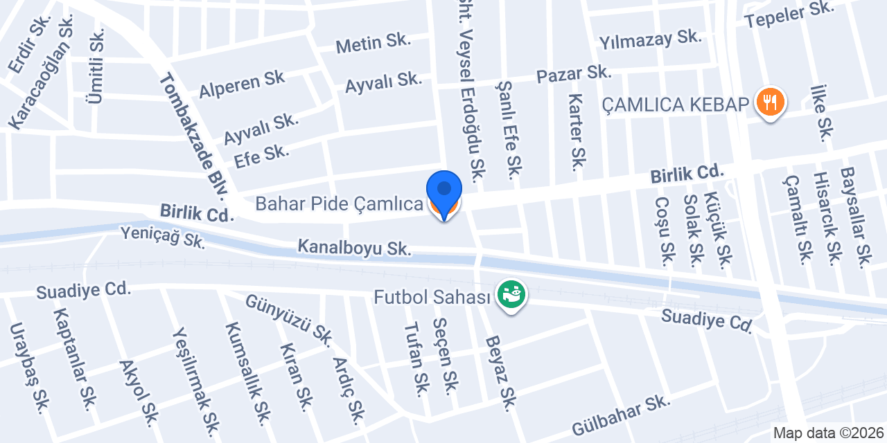 Bahar Pide Çamlıca konumu